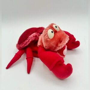 Vintage 1989 Disney The Little Mermaid Sebastian Crab Plush 6'' Bendable Red